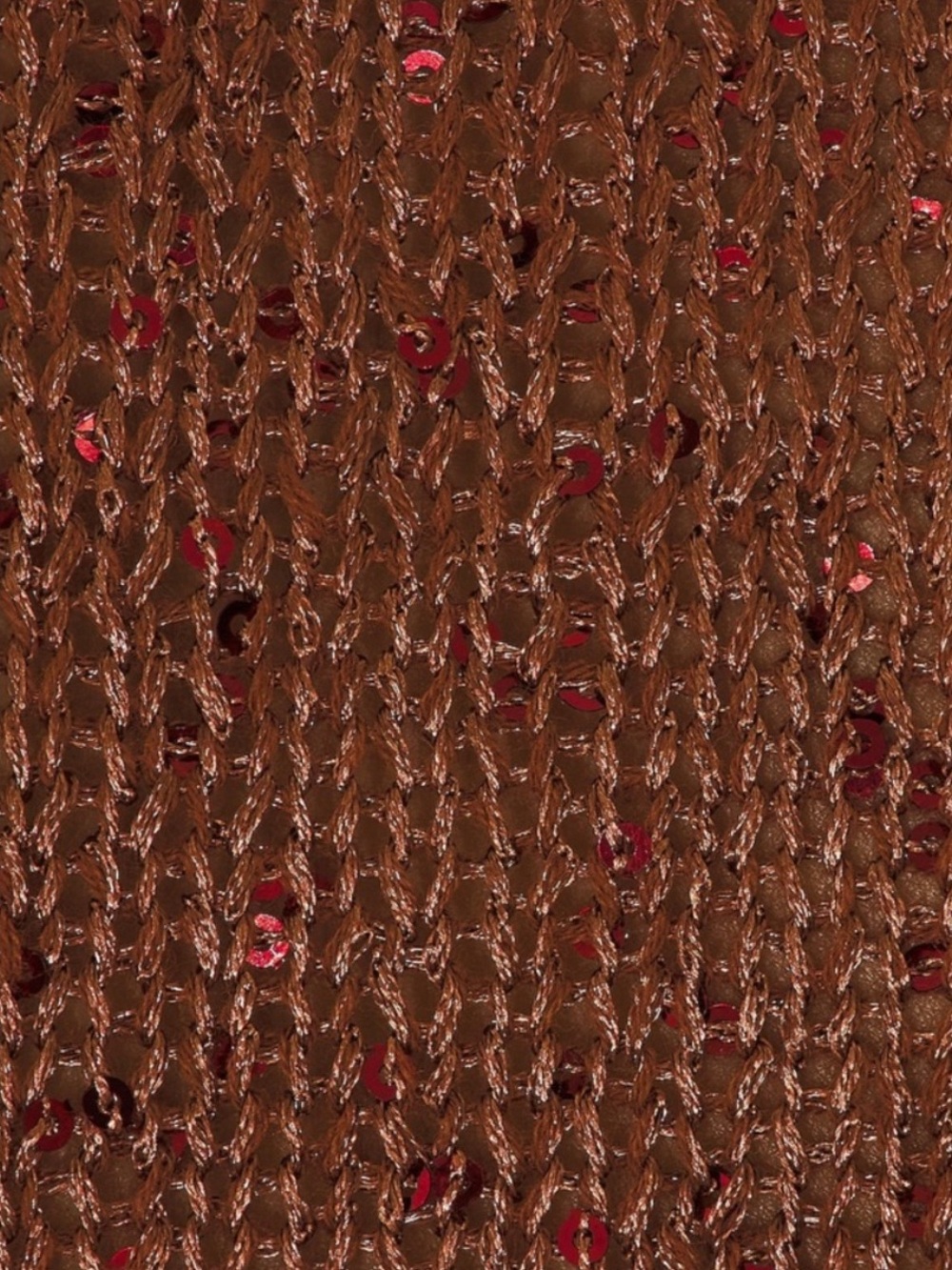 Long-Sleeve Metallic Knit Mini Dress - Brown - Picture 3 of 6